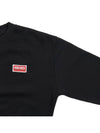 Paris Logo Crew Neck Classic Fit Cotton Sweatshirt Black - KENZO - BALAAN 6