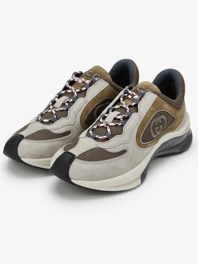 Run Interlocking G Suede Low-Top Sneakers Light Grey - GUCCI - BALAAN 3