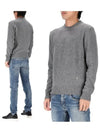 Men's Cashmere Blend Crew Neck Knit Top Grey - AMI - BALAAN 2