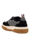 Letterman Tweed Low Top Sneakers Black - THOM BROWNE - BALAAN 4