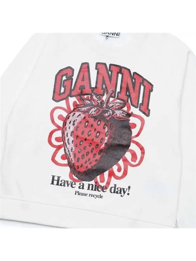 Isoli Raglan Strawberry Sweatshirt Vanilla Ice - GANNI - BALAAN 5