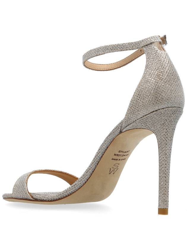 Stuart Weitzman Heeled Sandals Nudist II, Women's, Silver - STUART WEITZMAN - BALAAN 5