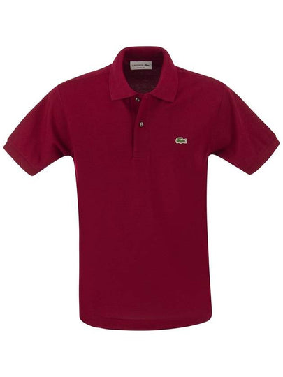 Men's Logo Classic Fit Cotton Short Sleeve Polo Shirt Burgundy - LACOSTE - BALAAN 2