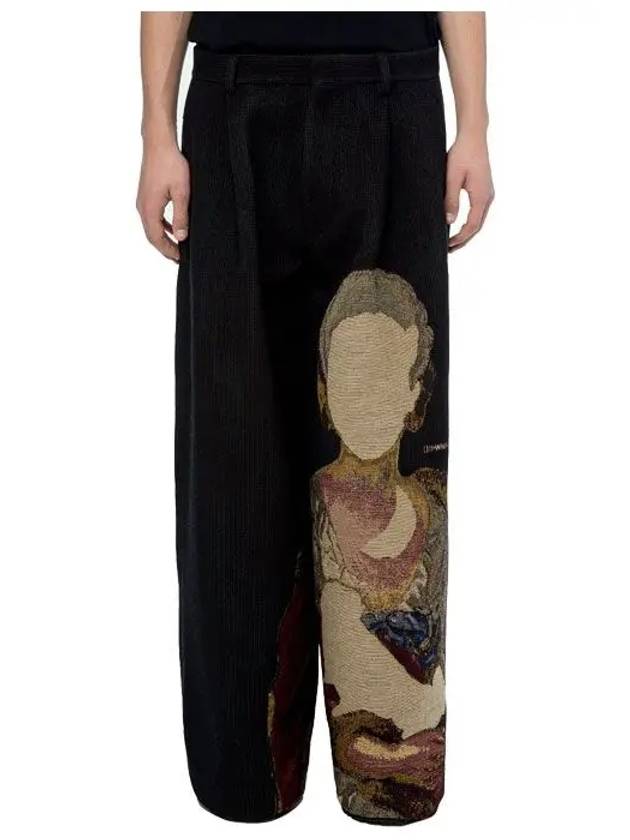 Men's Mariana Silva Volume Wide Pants Black - OFF WHITE - BALAAN 3