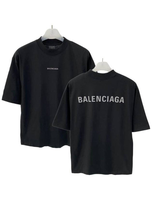 medium fit silver logo short sleeve tshirt 764235 TQVN1 - BALENCIAGA - BALAAN 1