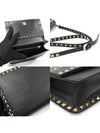 UW2B0E86BOL Black Calfskin Gold Rockstud Clutch Crossbody Bag - VALENTINO - BALAAN 6