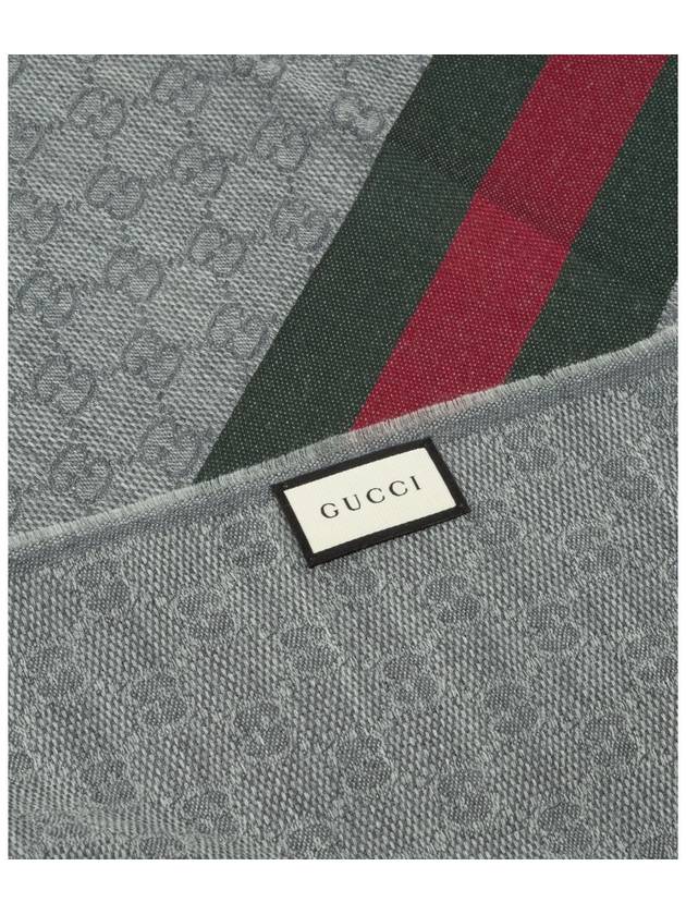 Web GG Two-Tone Muffler Grey - GUCCI - BALAAN 6