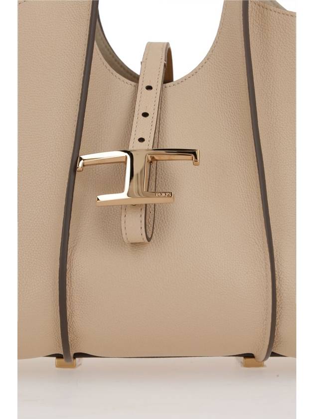 T Timeless Leather Shopping Mini Tote Bag Beige - TOD'S - BALAAN 3