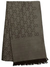 GG Jacquard Pattern Two-Tone Wool Silk Muffle Dark Brown - GUCCI - BALAAN 5