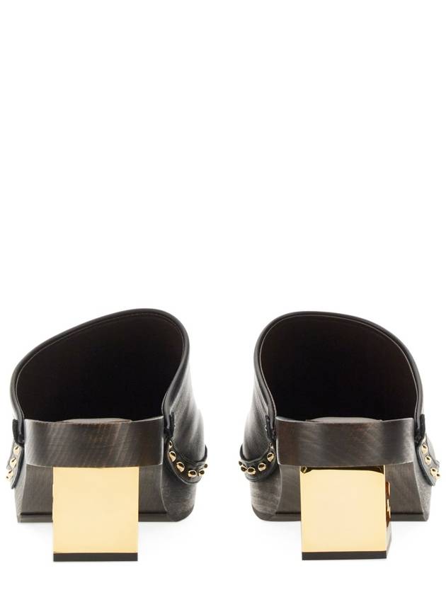 Baguette Show Leather Clog Mule Black - FENDI - BALAAN 3