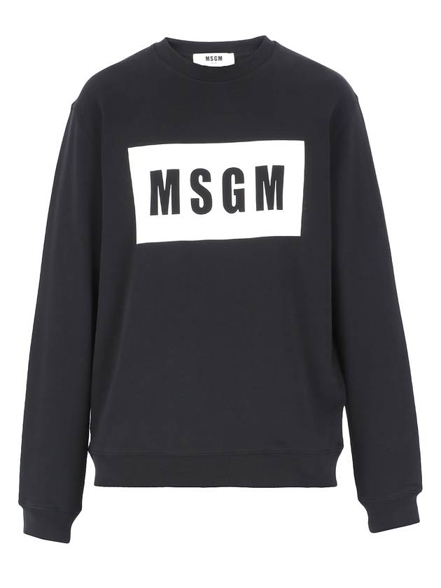 Box Logo Print Sweatshirt Black - MSGM - BALAAN 1