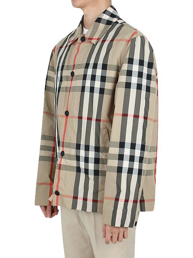 Check Nylon Jacket Beige - BURBERRY - BALAAN 5