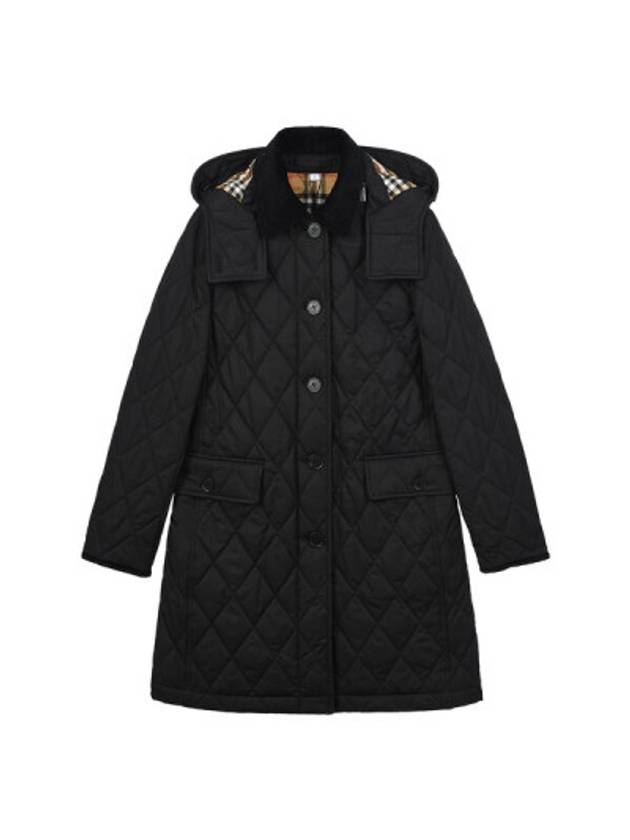 New Dereham Quilted Long Padding Black - BURBERRY - BALAAN 1