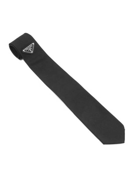 Men's Triangle Logo Re-Nylon Gabardine Tie Black - PRADA - BALAAN 1