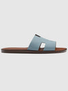 Men's Izmir Sandals Calfskin Sky Blue Brown Two Tone - HERMES - BALAAN 8