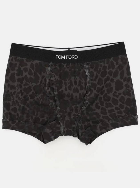 Men's Leopard Cotton Boxer Briefs Ink - TOM FORD - BALAAN 2