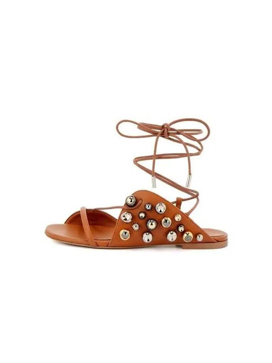 lace-up studded sandals brown - STELLA MCCARTNEY - BALAAN 1