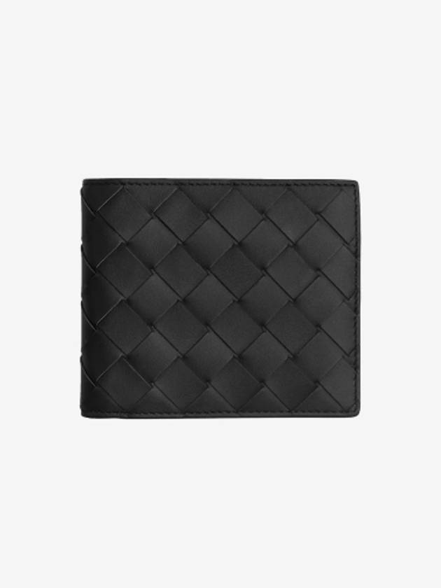 Intrecciato Leather Half Wallet Black - BOTTEGA VENETA - BALAAN 2