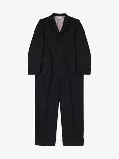 Men's 3 Fly Wool Mohair Tipping Sports Coat Jumpsuit Black - THOM BROWNE - BALAAN 1