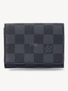 Damier Graphite Envelope Business Card Wallet Black - LOUIS VUITTON - BALAAN.