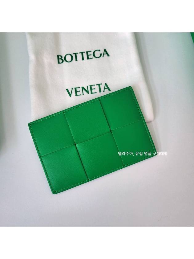 Maxi Intrecciato Card Wallet Card Slot Unisex Green Paraket 649597 - BOTTEGA VENETA - BALAAN 2