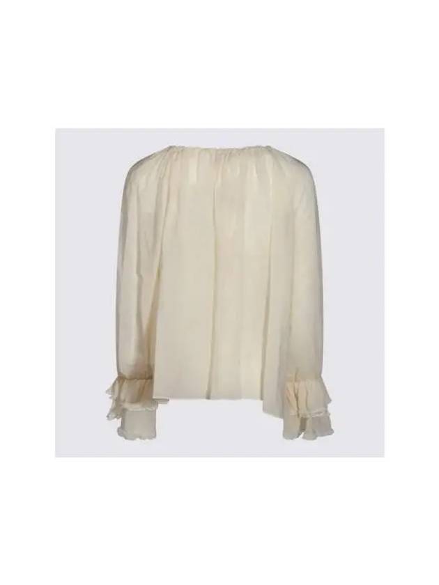 Chloe Beige Silk Blouse CH24WHT71 117114 - CHLOE - BALAAN 4