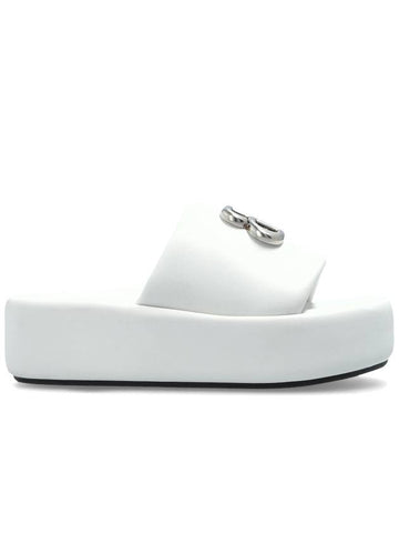 Balenciaga Leather Slippers, Women's, White - BALENCIAGA - BALAAN 1