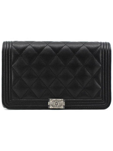 CH Boy Caviar WOC Black Silver Plate CH42BG081 - CHANEL - BALAAN 1