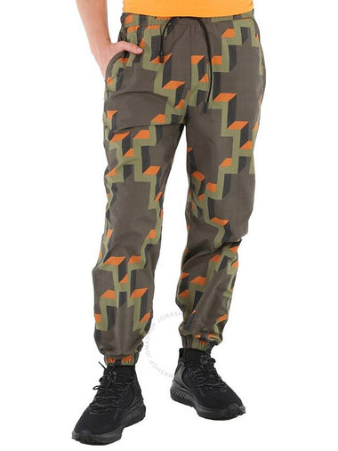 Marcelo Burlon Men's Army Orange Cross Geometric-Print Joggers, Size Large - MARCELO BURLON - BALAAN 1