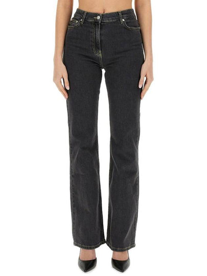 Denim Straight Pants 03263238 1555 BLACK - MOSCHINO - BALAAN 2