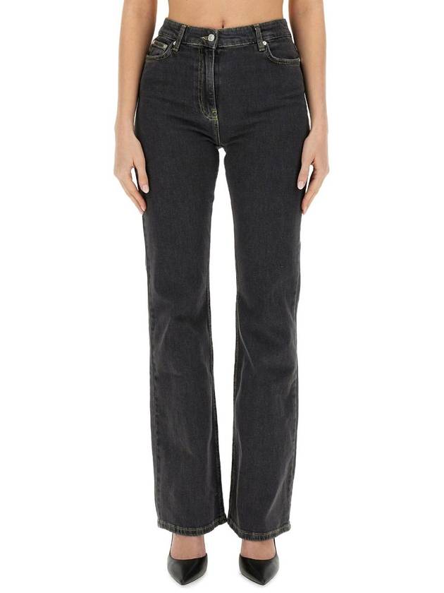 Denim Straight Pants 03263238 1555 BLACK - MOSCHINO - BALAAN 2