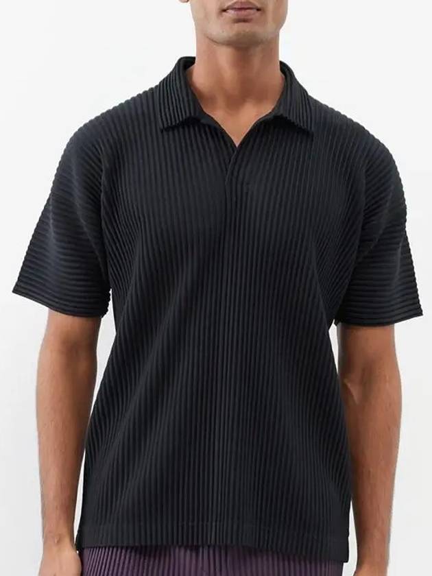 Homme Plissé Issey Miyake Basics All-Over Pleated Polo Shirt JM030 15 - ISSEY MIYAKE - BALAAN 1