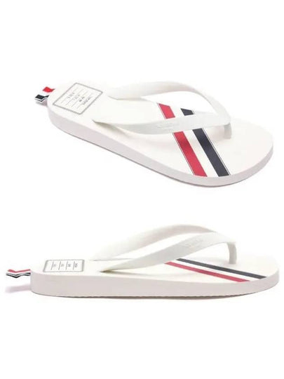 Three Stripe Flip Flops White - THOM BROWNE - BALAAN 2