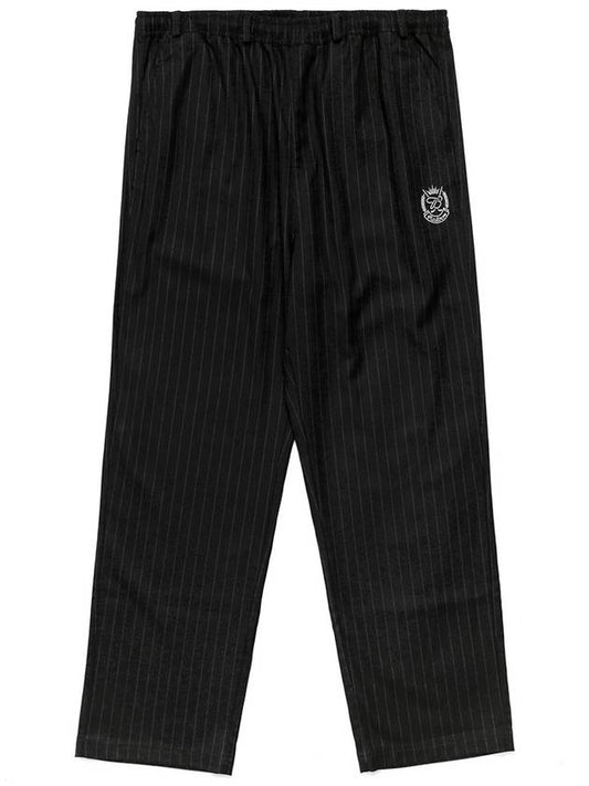 MALBON BUDWEISER PIN STRIPE PANTS BLACK - MALBON GOLF - BALAAN 1