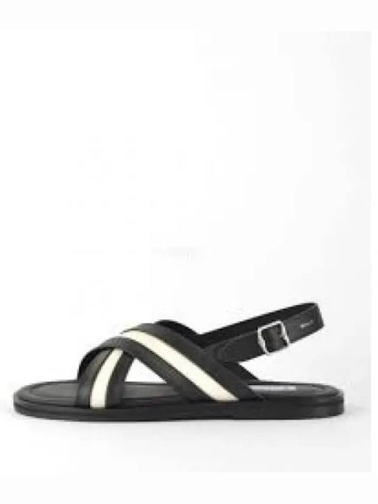 Crossover Strap Leather Sandals Black - BALLY - BALAAN 2