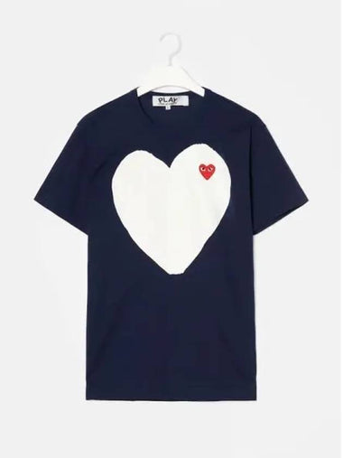 Unisex Red Heart Wappen T Shirt Navy Domestic Product GM0024050992414 - COMME DES GARCONS PLAY - BALAAN 1