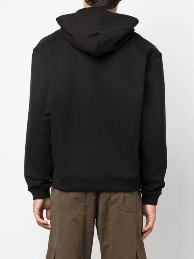 Paris Logo Patch Cotton Hoodie Black - KENZO - BALAAN 3