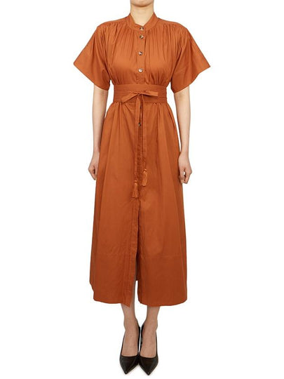 Women's Ciao Short Sleeve Long Dress Brown - VANESSA BRUNO - BALAAN 2