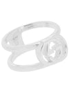 Women's Interlocking G Wide Open Band Ring YBC295716001 Silver - GUCCI - BALAAN.