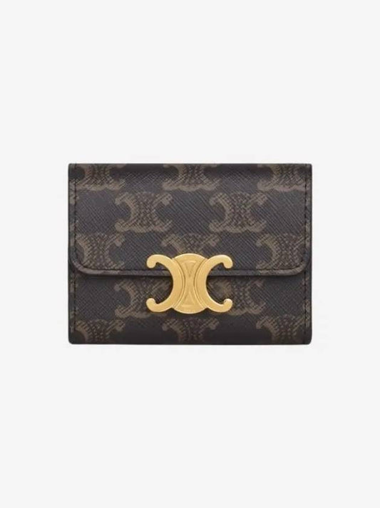 Triomphe Compact Coin Card Wallet Tan - CELINE - BALAAN 2