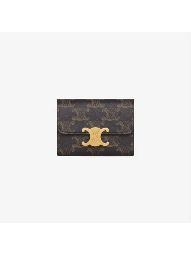 Triomphe Compact Coin Card Wallet Tan - CELINE - BALAAN 2