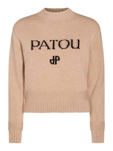 Intarsia Knit Top Beige - PATOU - BALAAN 1