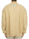 Men's Slightly Oversized Fit Wool Knit Top Yellow - FAMILY FIRST - BALAAN 5