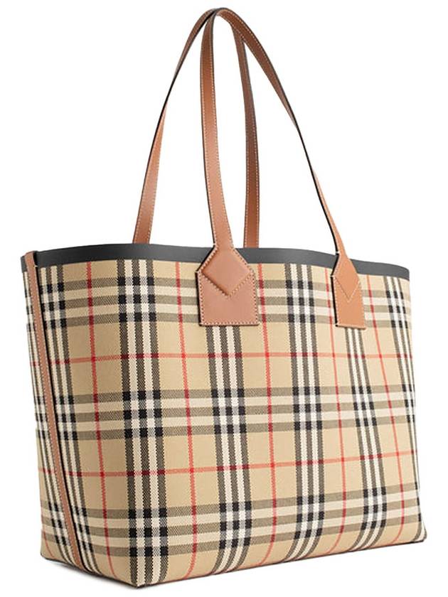 London Check Medium Cotton Tote Bag Archives Beige - BURBERRY - BALAAN 3