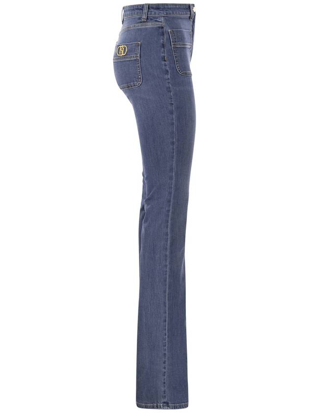 Paw jeans with logo plates - ELISABETTA FRANCHI - BALAAN 3