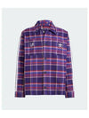 Check Oversized Long Sleeve Shirt Purple - ADIDAS - BALAAN 2