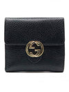 Women s Gucci 615525 Black Leather Interlocking GG Flap Half Wallet gt Gangbuk used luxury goods - GUCCI - BALAAN 1