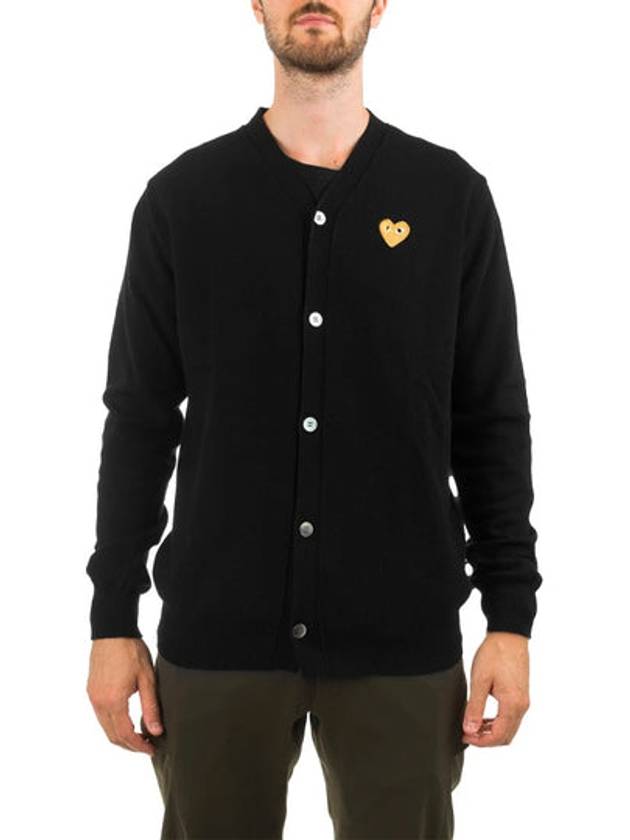 Gold Heart Waffen Wool Cardigan - COMME DES GARCONS - BALAAN 3