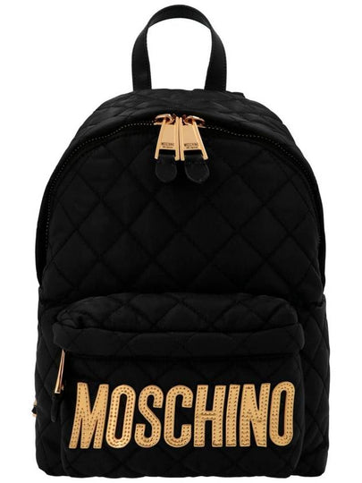 Logo Quilting Backpack Black - MOSCHINO - BALAAN 2