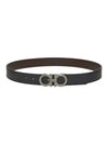 Gancini Reversible Adjustable Leather Belt Black Dark Brown - SALVATORE FERRAGAMO - BALAAN 2